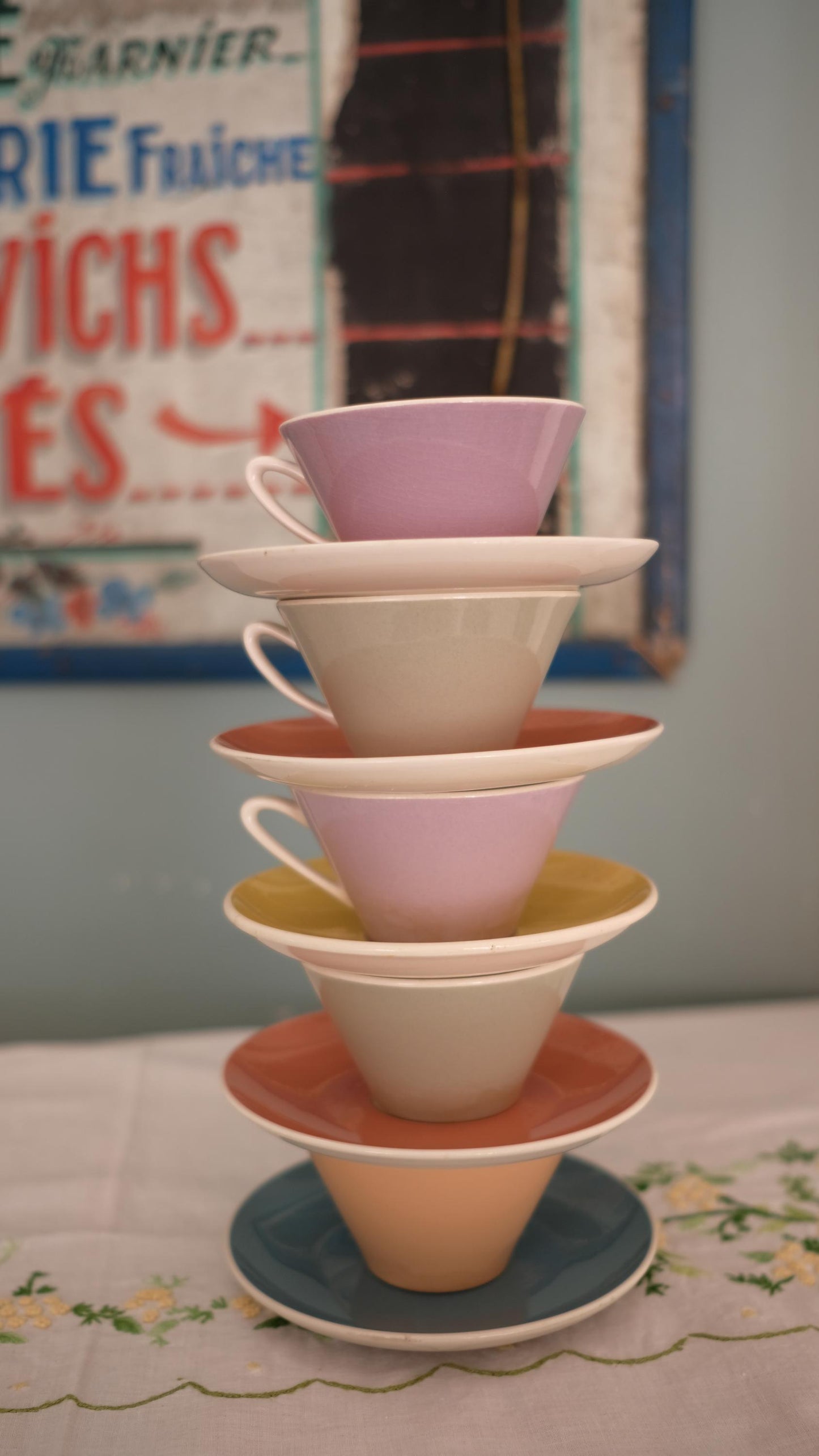 Lot de 5 tasses à espresso+coupelles  vintageVilleroy&Boch