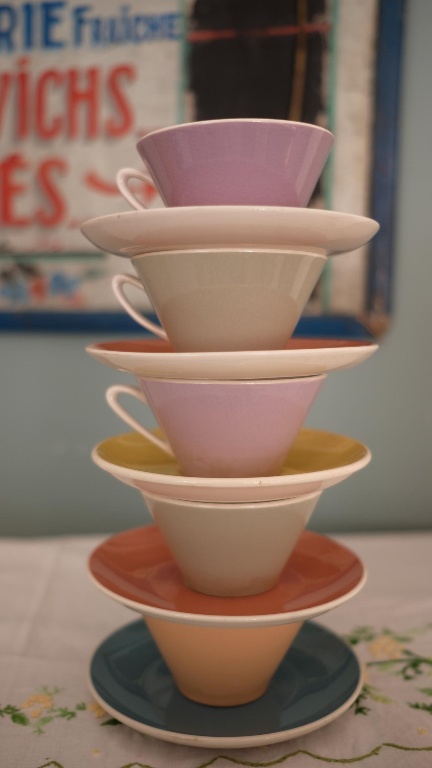 Lot de 5 tasses à espresso+coupelles  vintageVilleroy&Boch