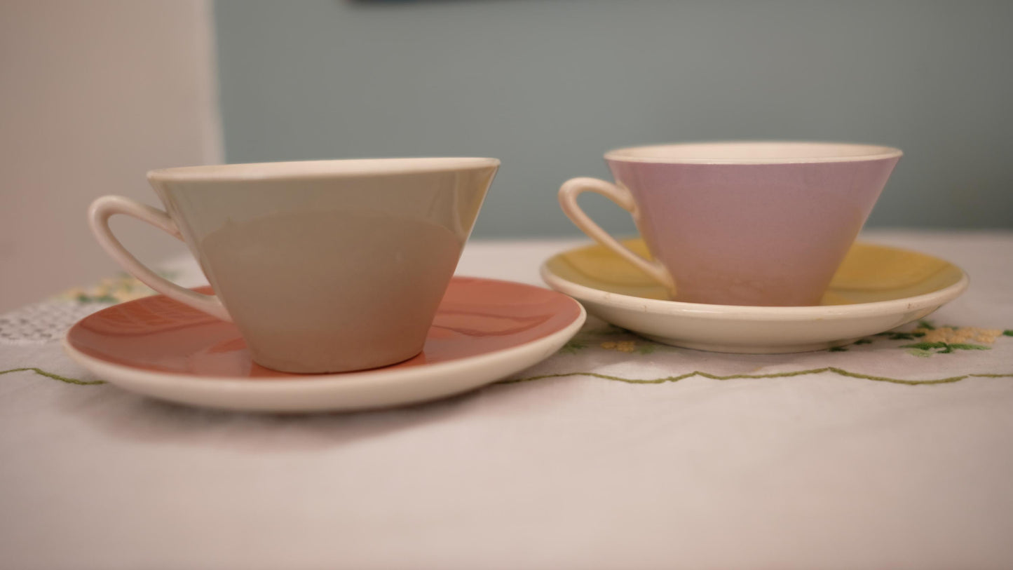 Lot de 5 tasses à espresso+coupelles  vintageVilleroy&Boch