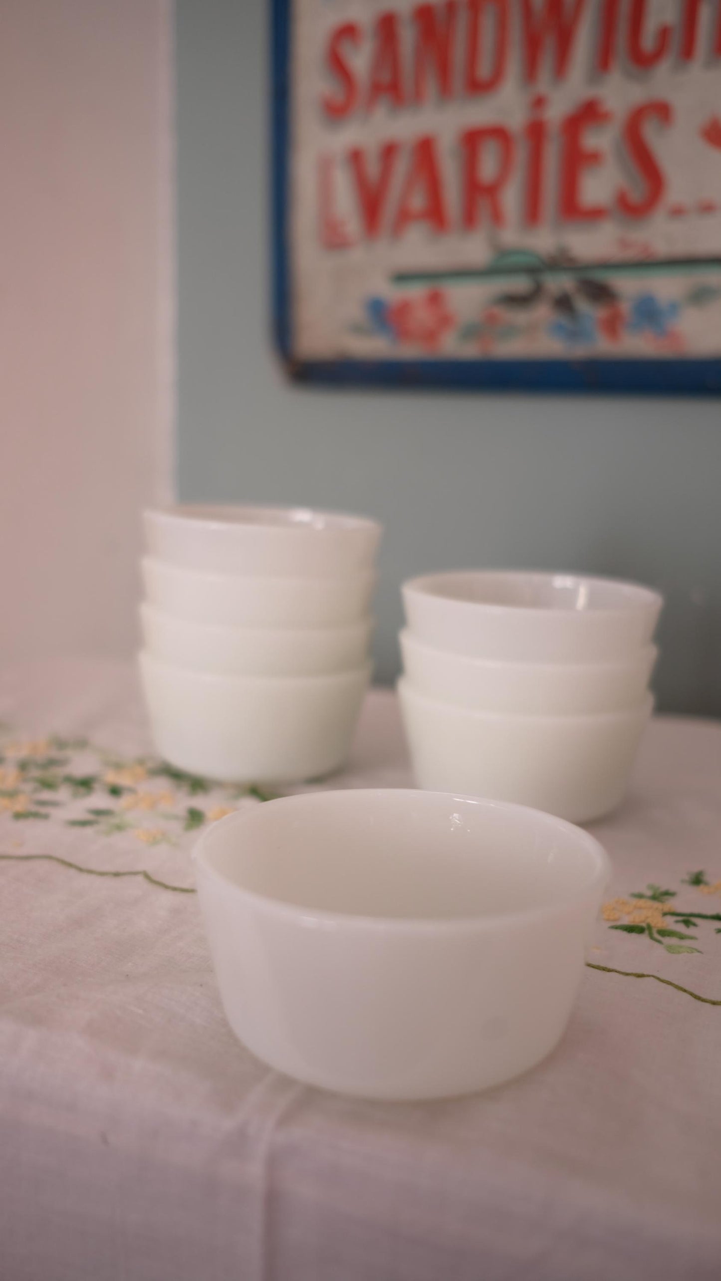 Lot de 4 ramequins en pyrex fire king vintage made in USA