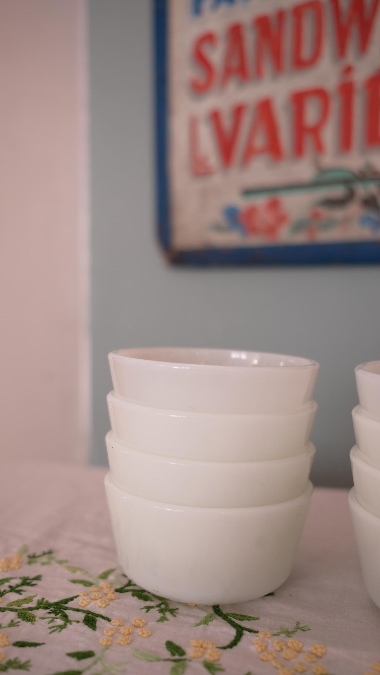 Lot de 4 ramequins en pyrex fire king vintage made in USA