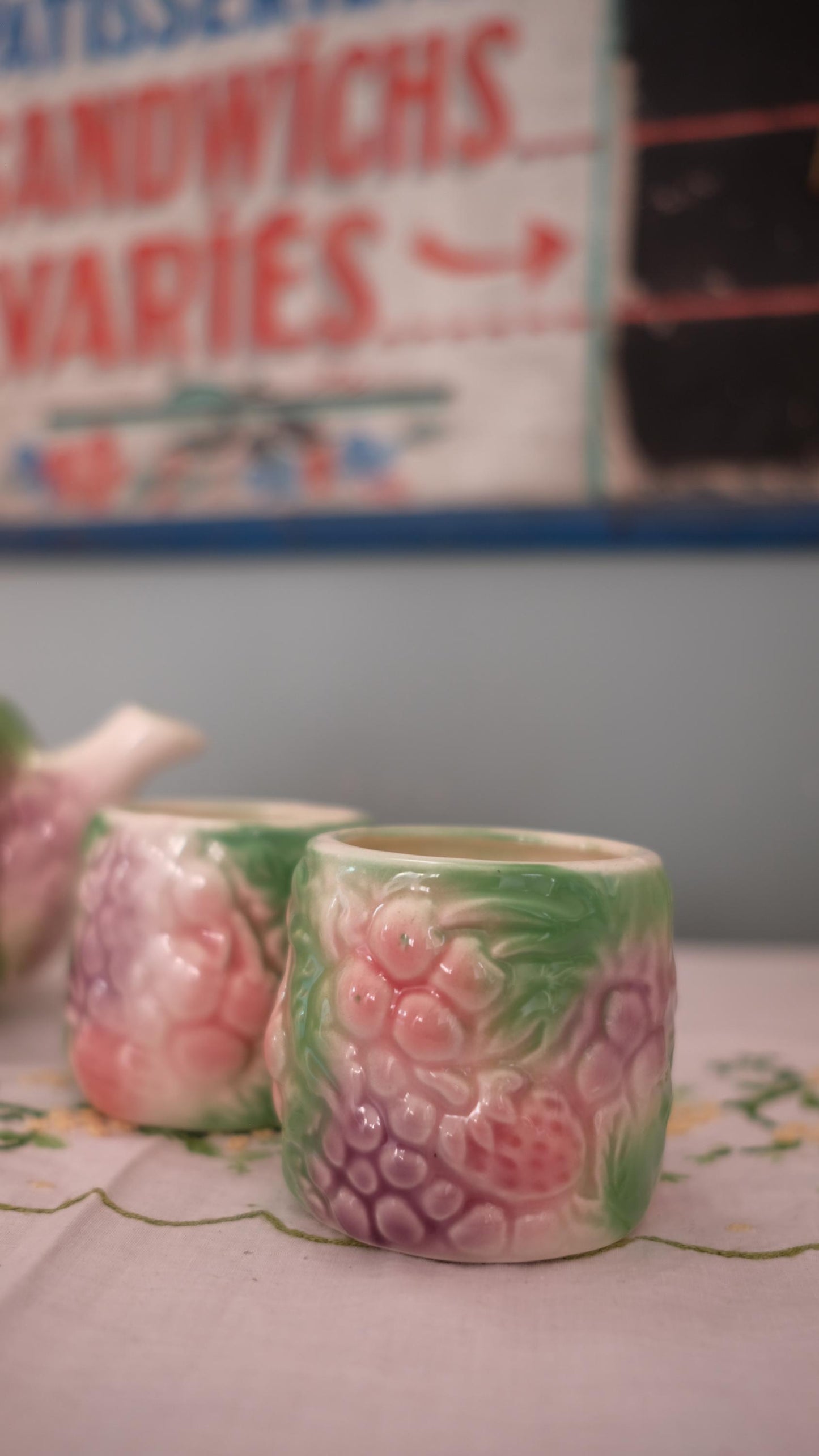 Service à thé/café en barbotine