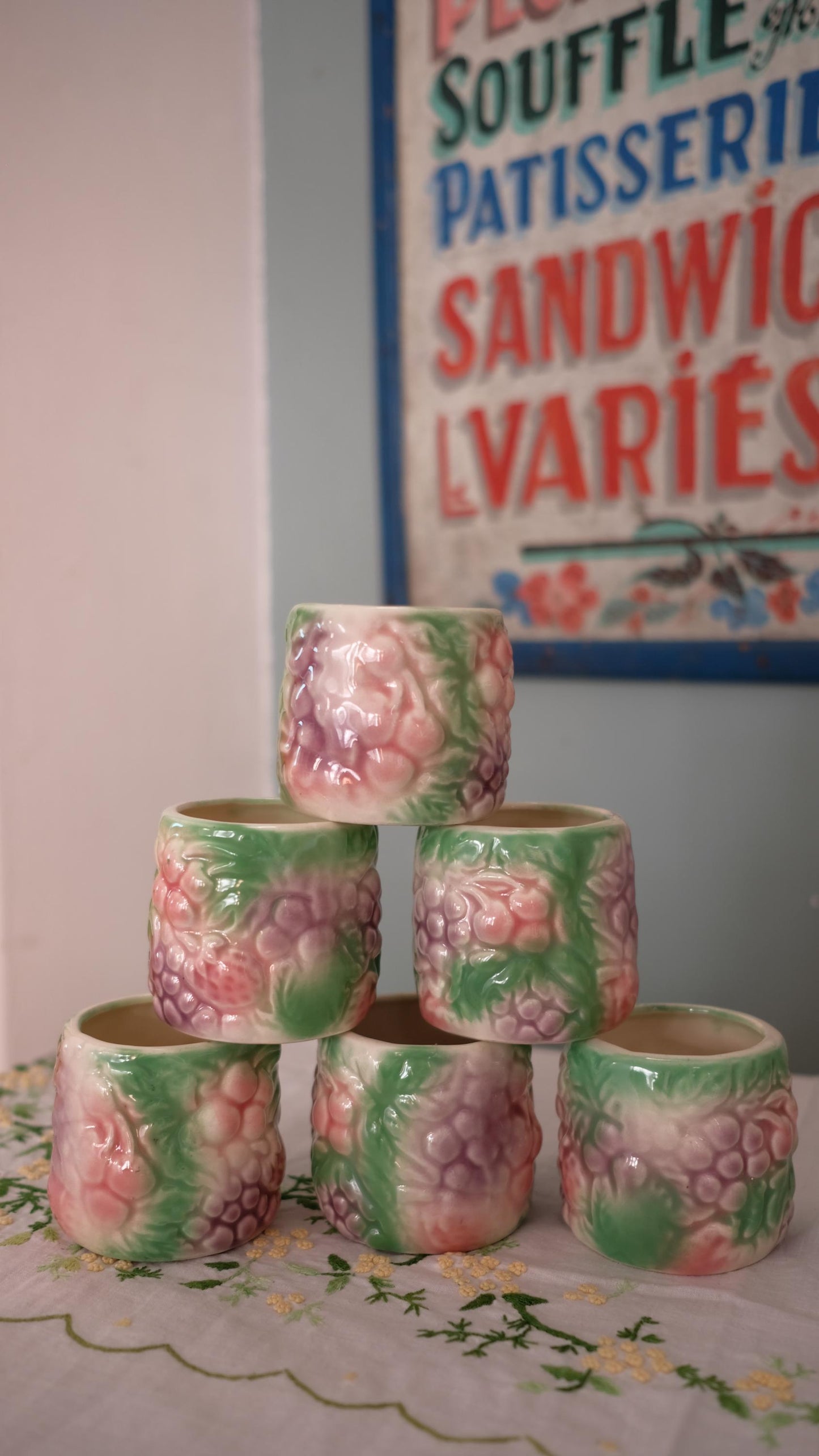 Service à thé/café en barbotine