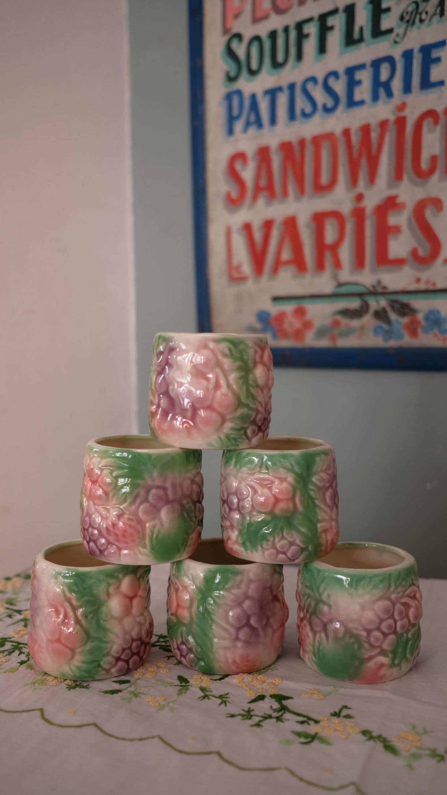 Service à thé/café en barbotine