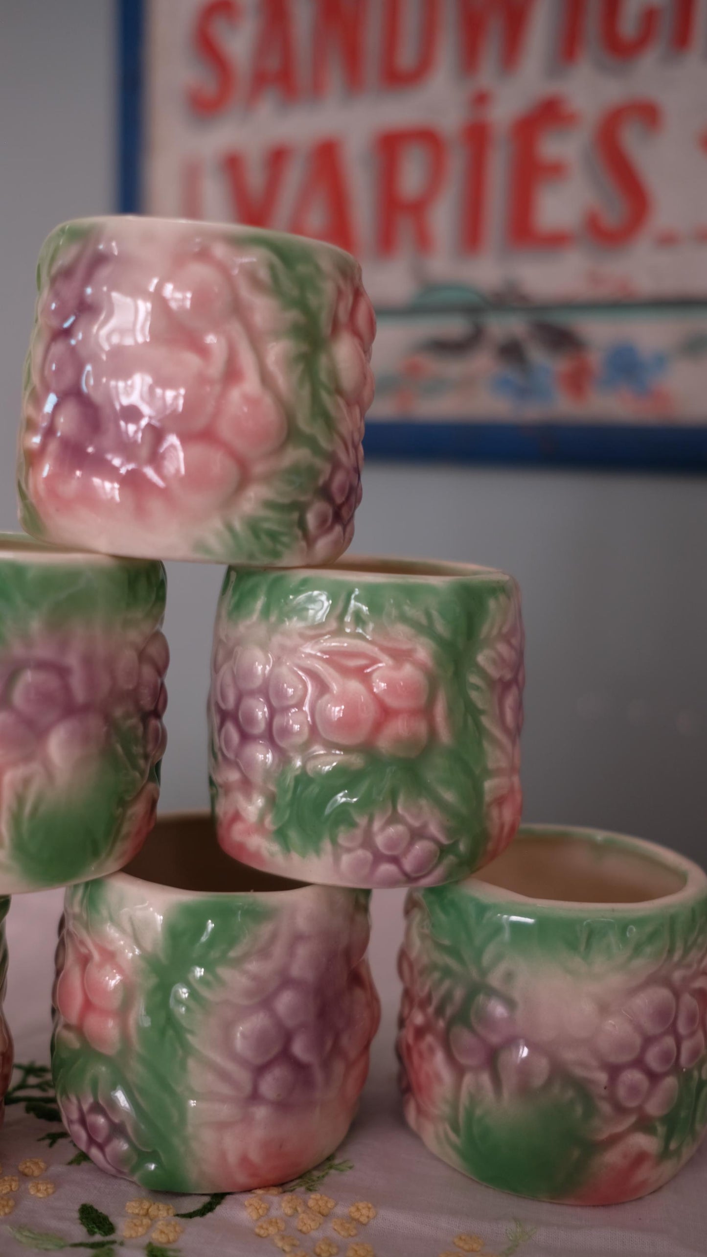 Service à thé/café en barbotine