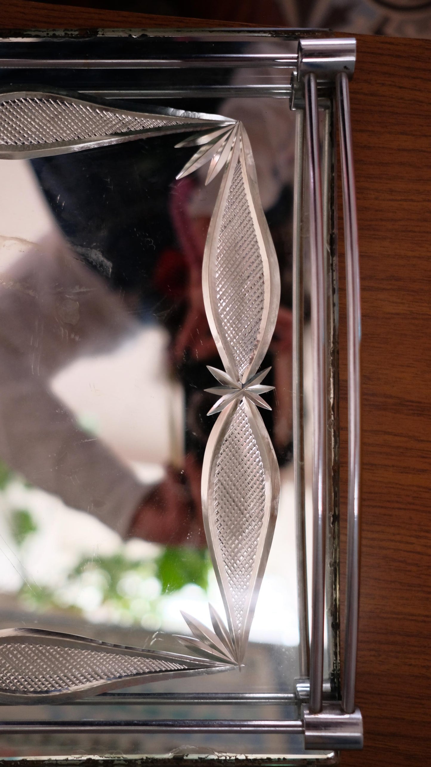 Plateau miroir vintage années 30