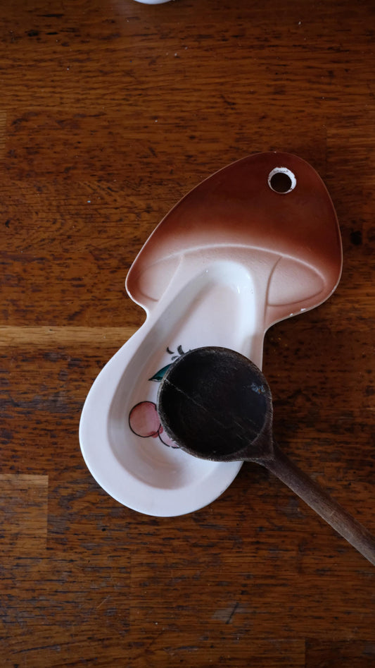 Repose cuillère vintage en forme de champignon