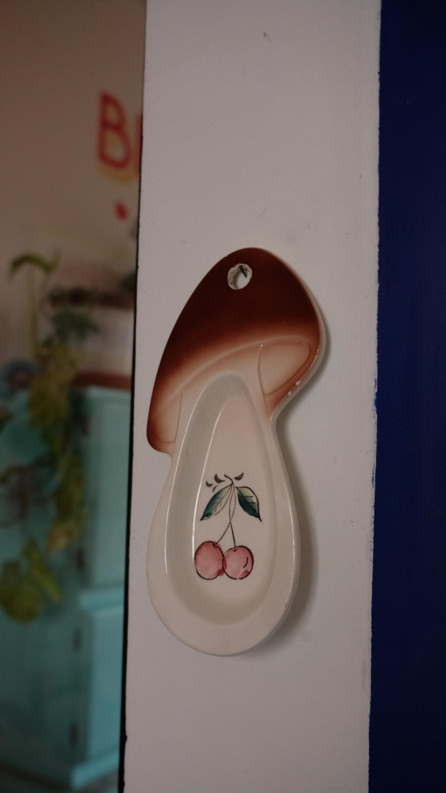 Repose cuillère vintage en forme de champignon