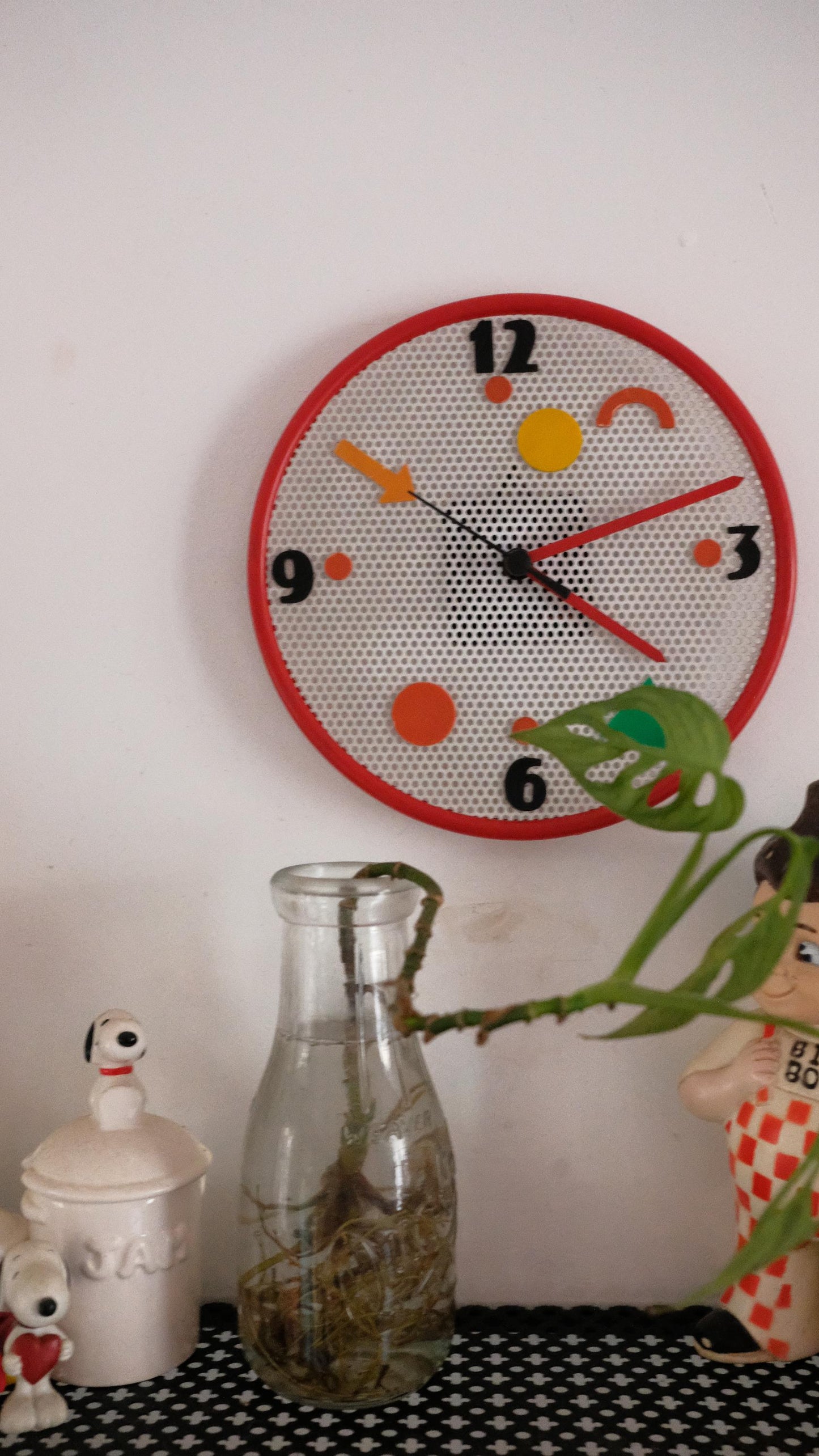 Horloge murale vintage années 80 attribuée à Furio Minuti pour Deagostini