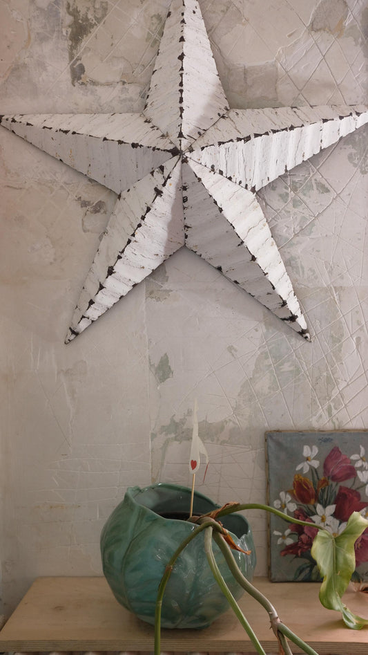 Cache pot vintage en barbotine chou
