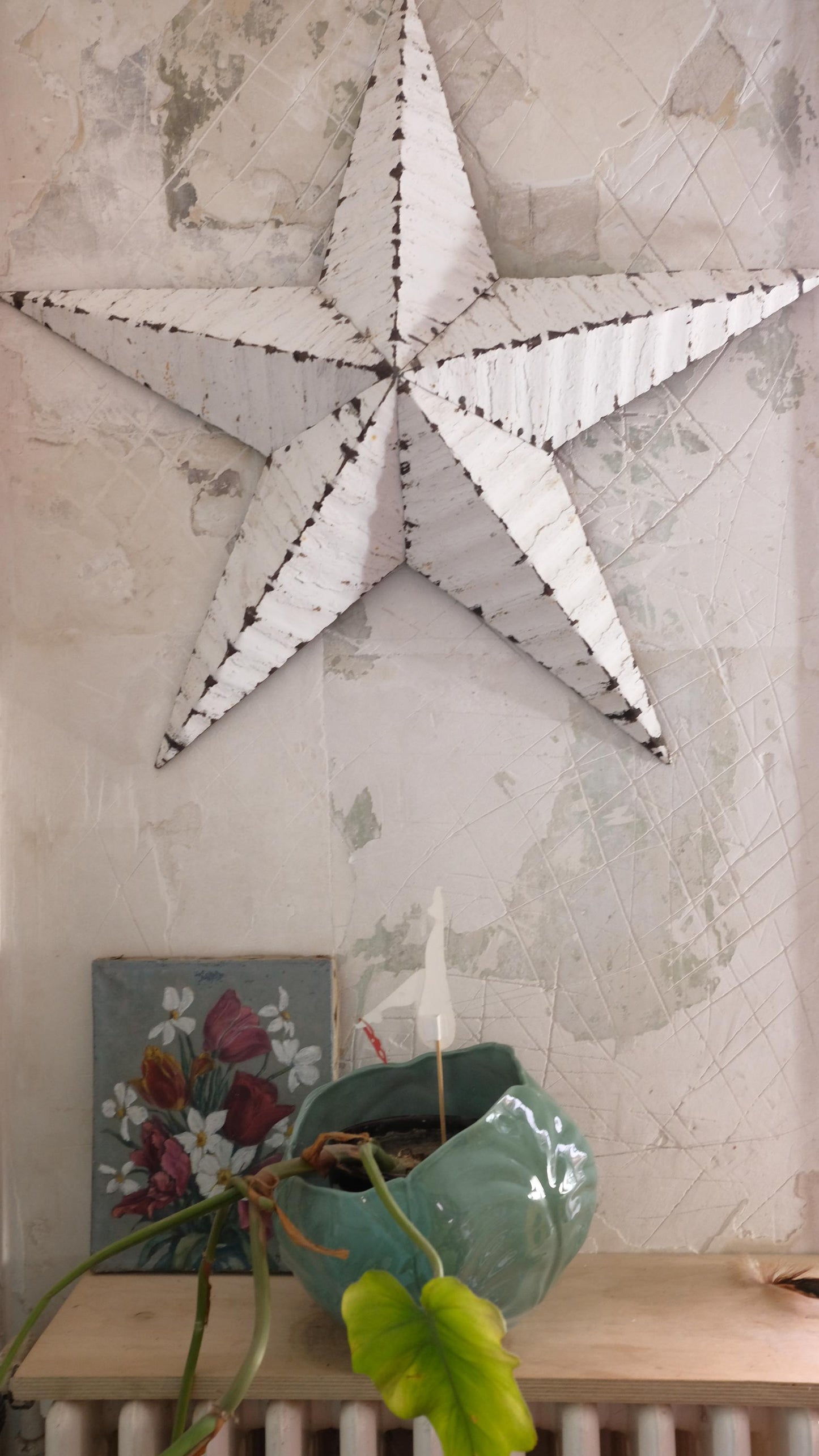 Cache pot vintage en barbotine chou