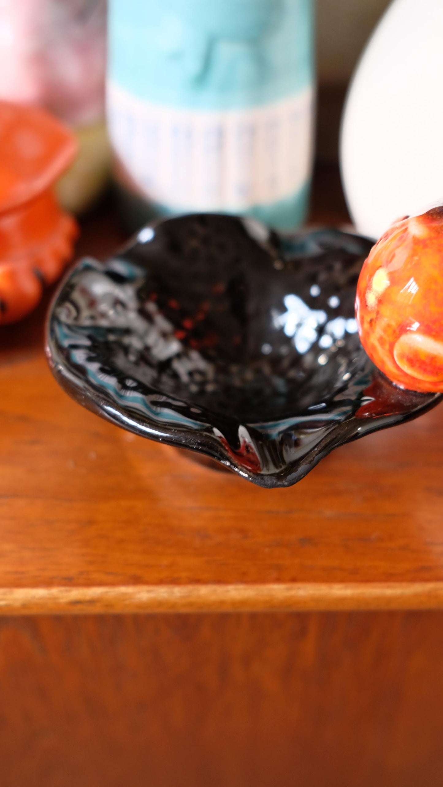 Cendrier poisson vintage en céramique style Vallauris