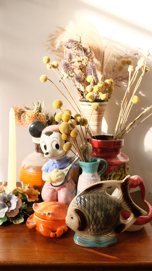 Poisson décoratif vintage en céramique