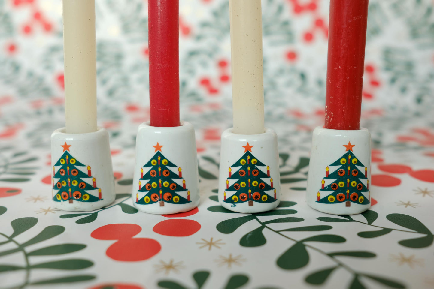 Mini bougeoirs sapins de Noël