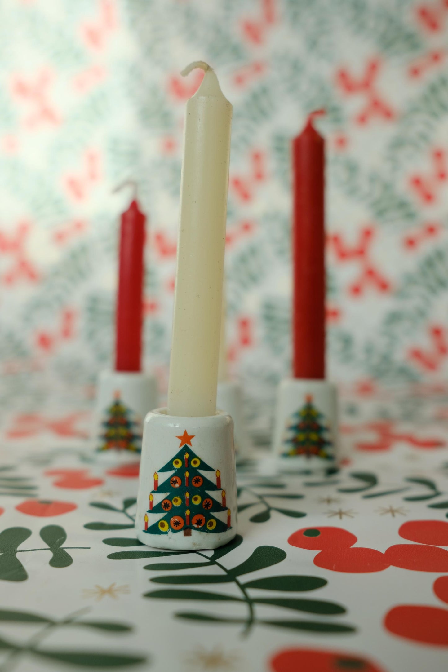 Mini bougeoirs sapins de Noël