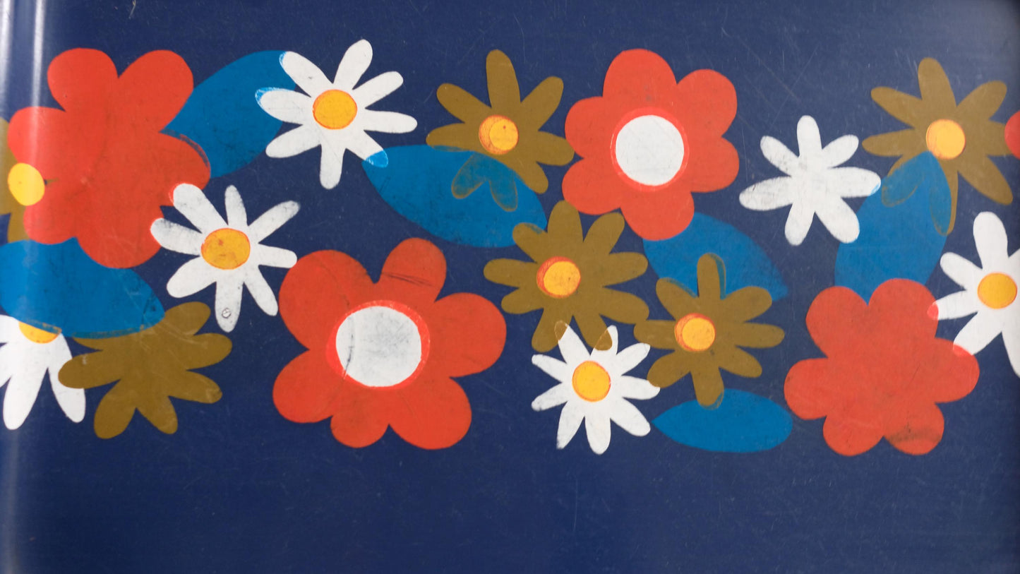 Plateau vintage motif fleuri attribué à Guzzini