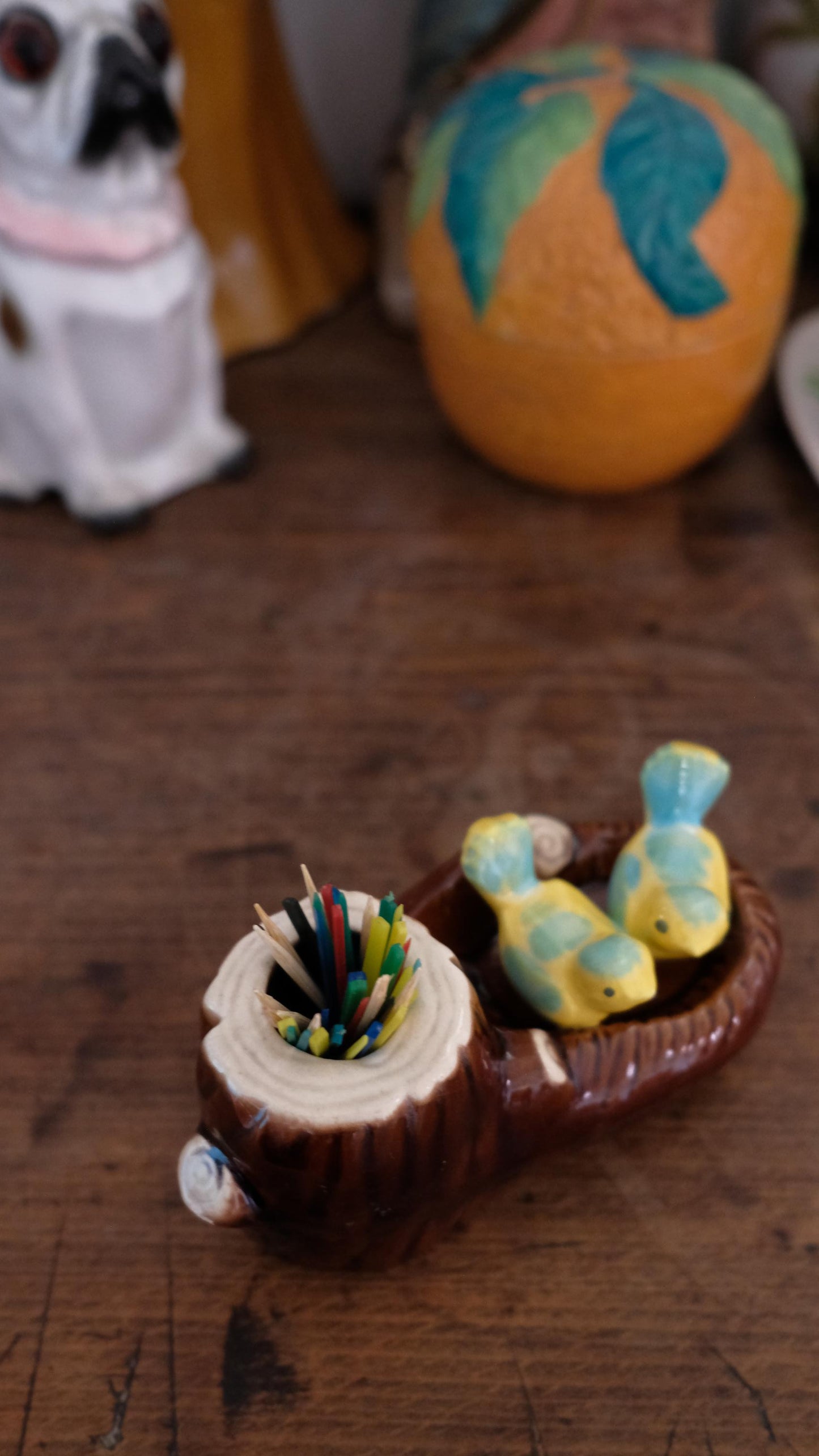 Sujet en céramique pour ranger les cure-dents