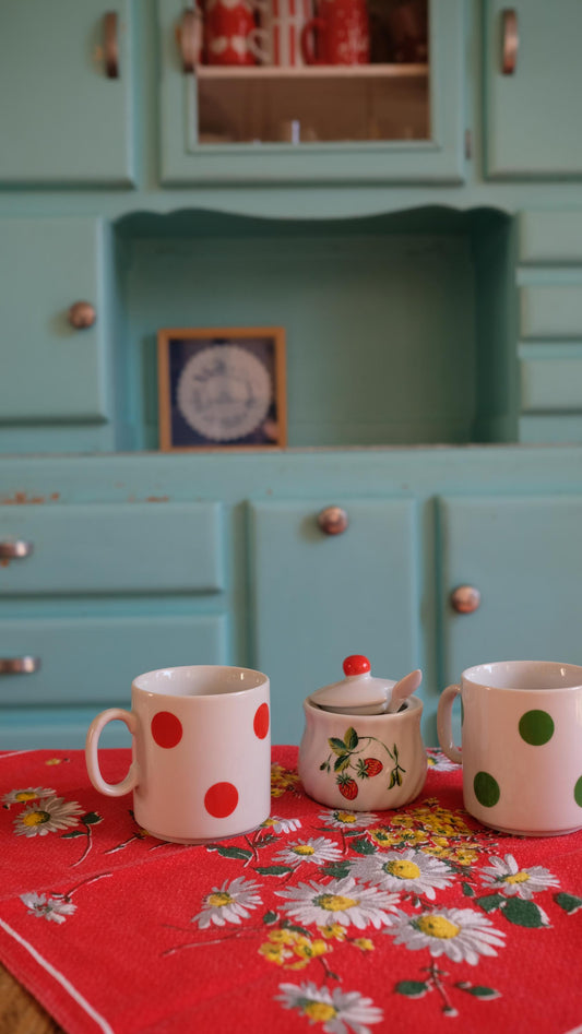 Duo de mugs à pois Bavaria, made in West Germany