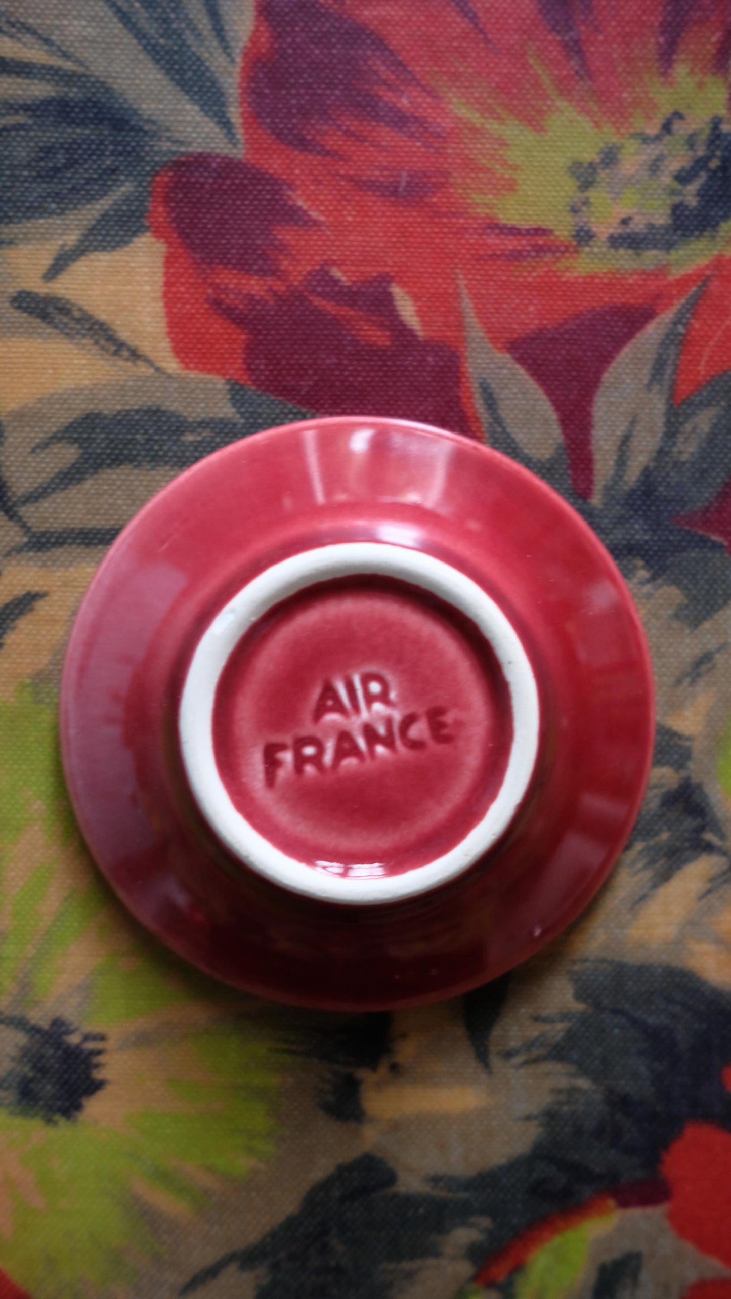 Cendrier publicitaire Air France vintage bordeaux