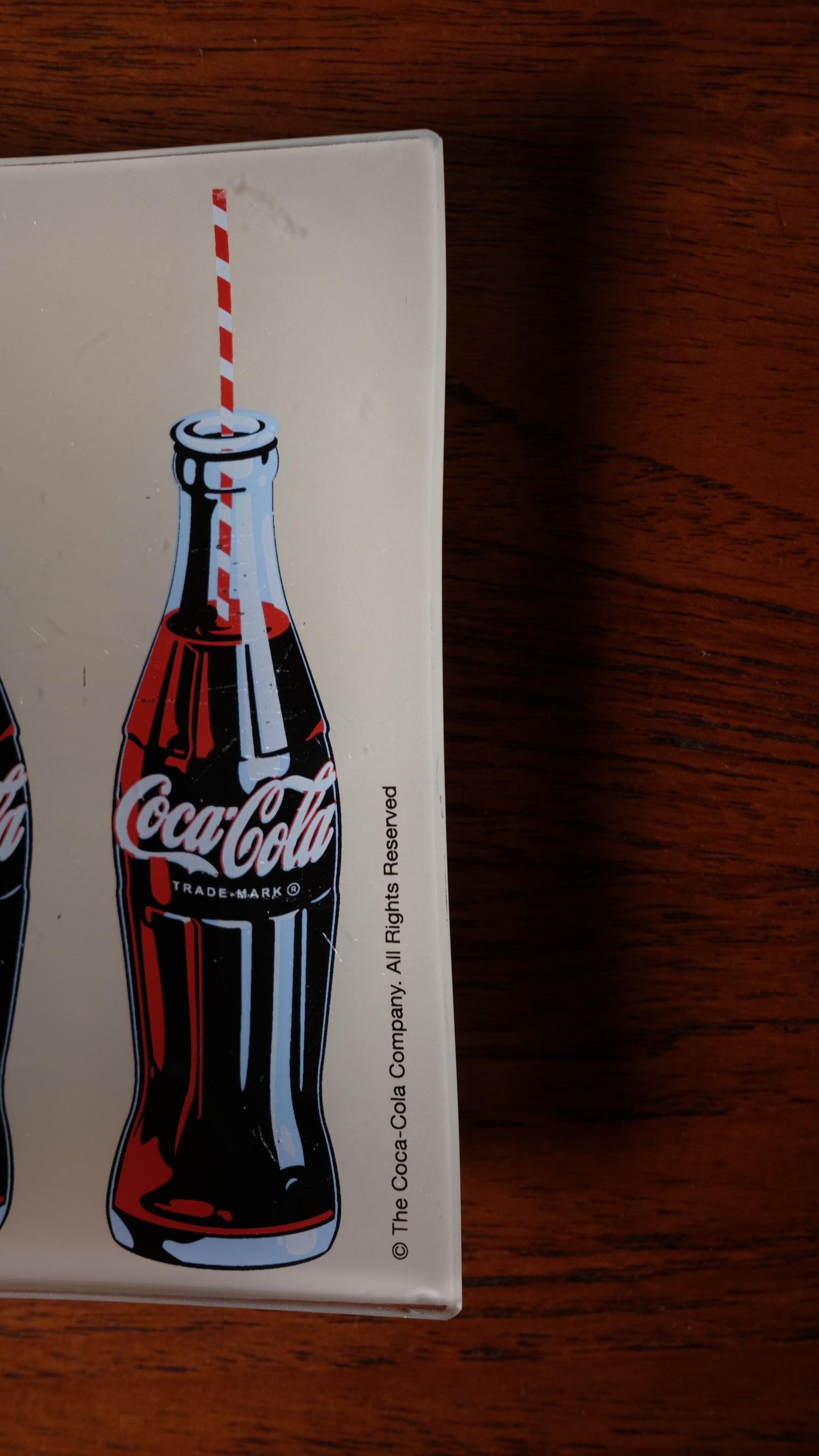 Vide-poches publicitaire coca cola vintage en verre trempé