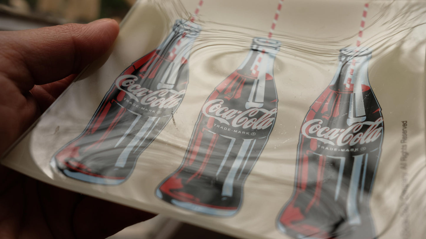 Vide-poches publicitaire coca cola vintage en verre trempé