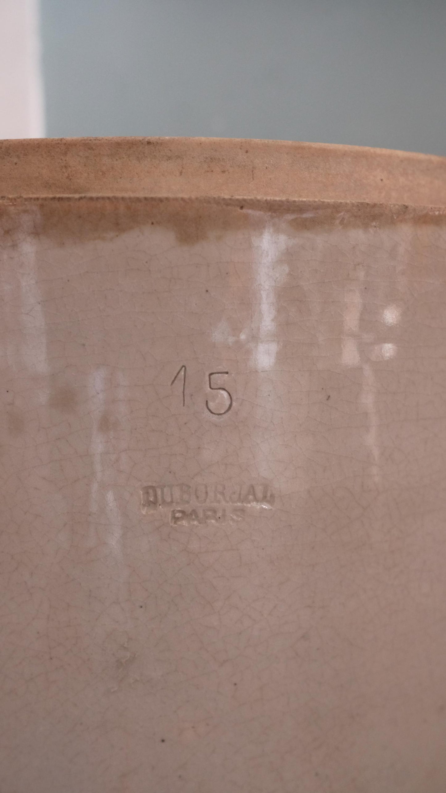 Grande jarre ancienne en grès vernissé estampillée duborjal Paris