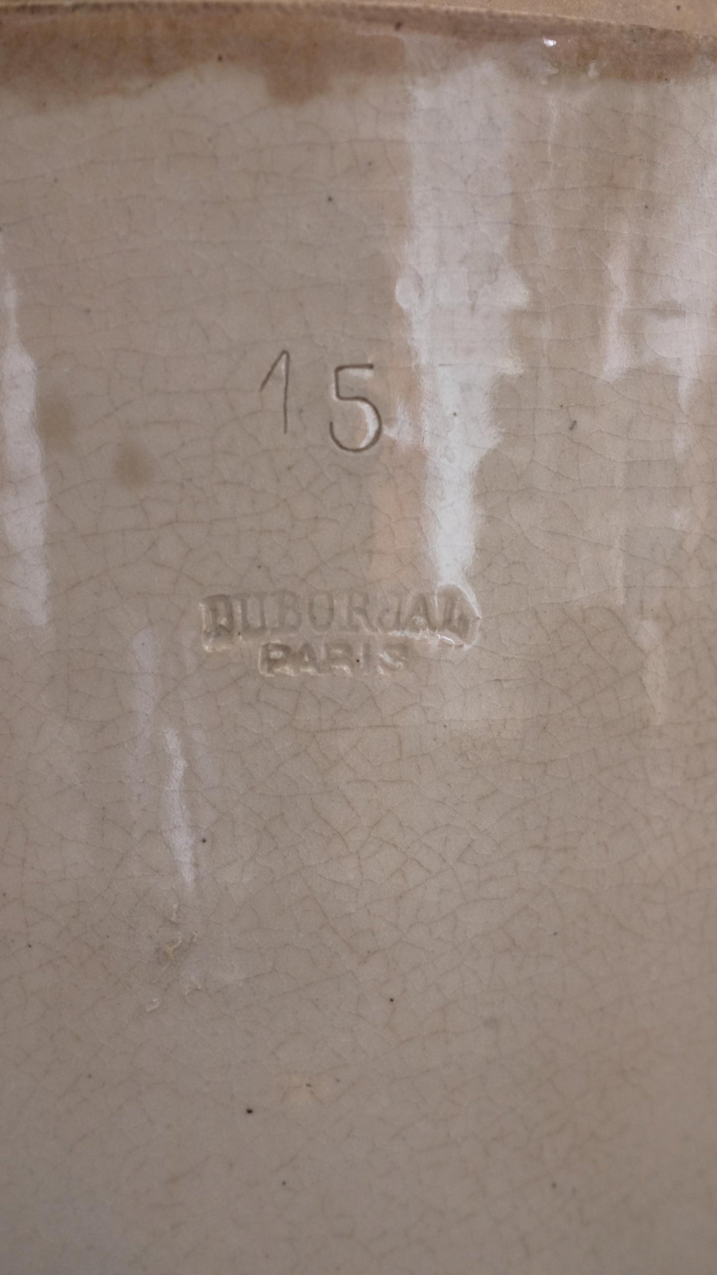 Grande jarre ancienne en grès vernissé estampillée duborjal Paris