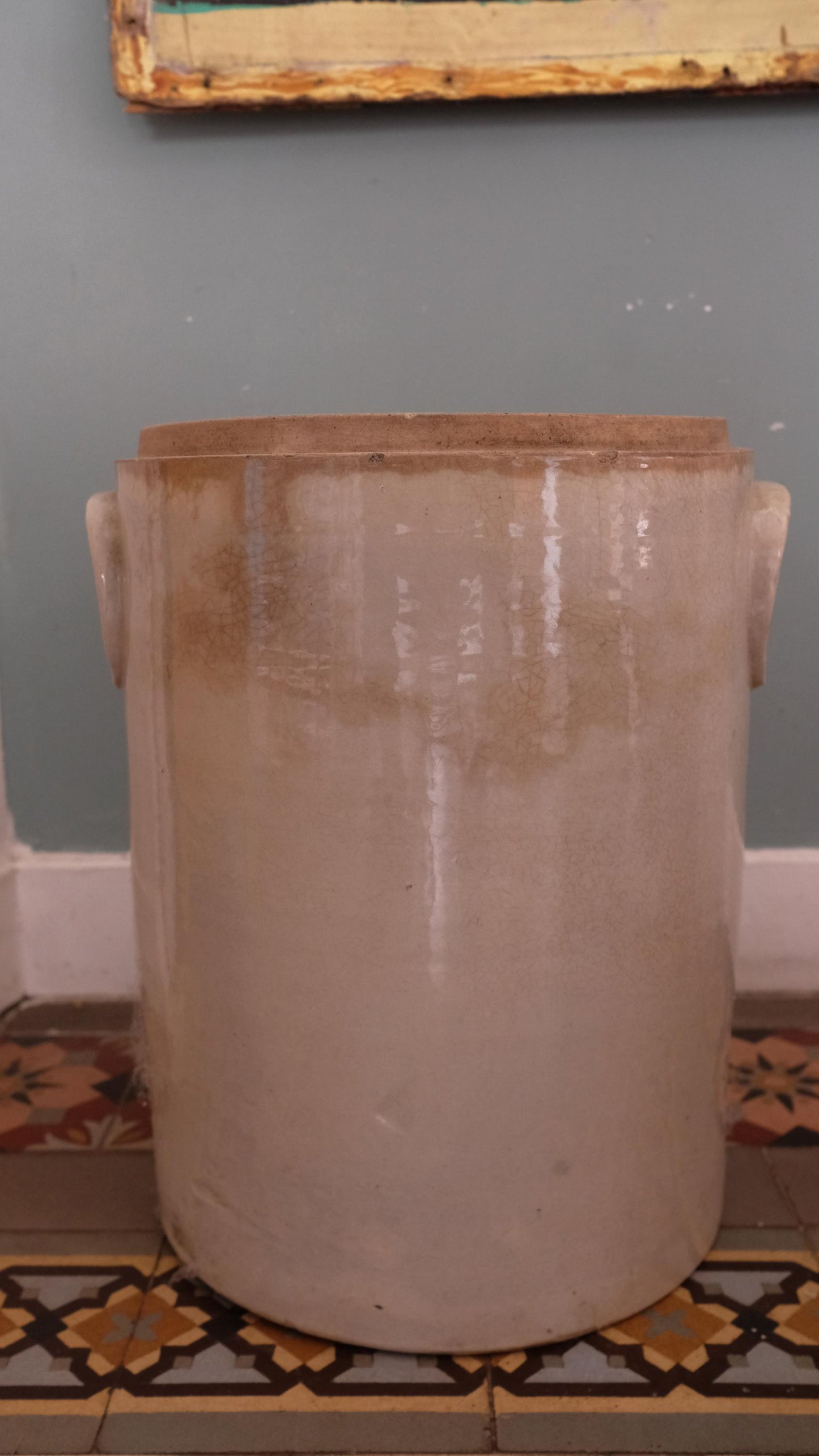 Grande jarre ancienne en grès vernissé estampillée duborjal Paris