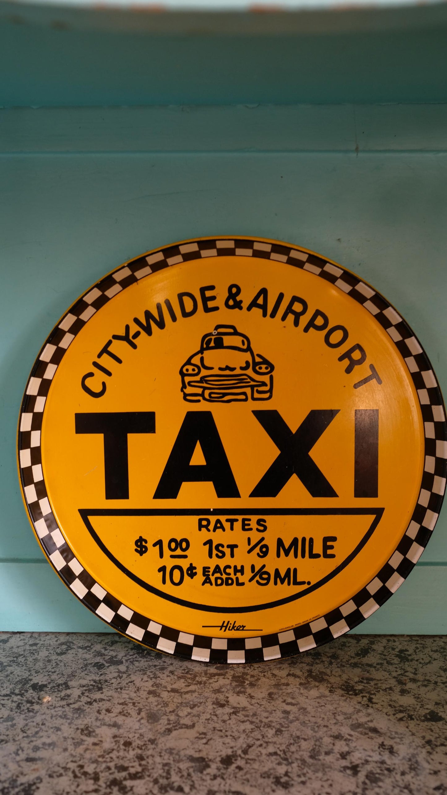 Plateau en métal virojanglor vintage motif taxi new yorkais