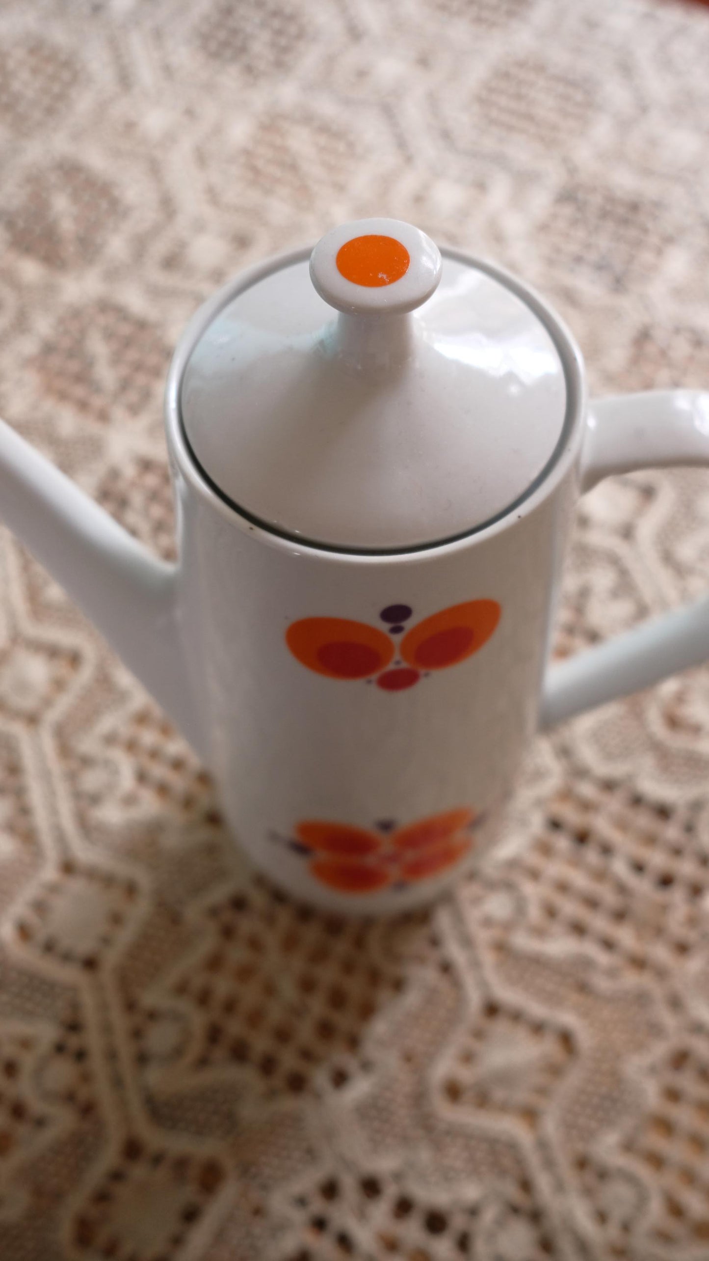 Cafetière Colditz Porcelan vintage style années 60 fabriquée en Allemagne de l'est