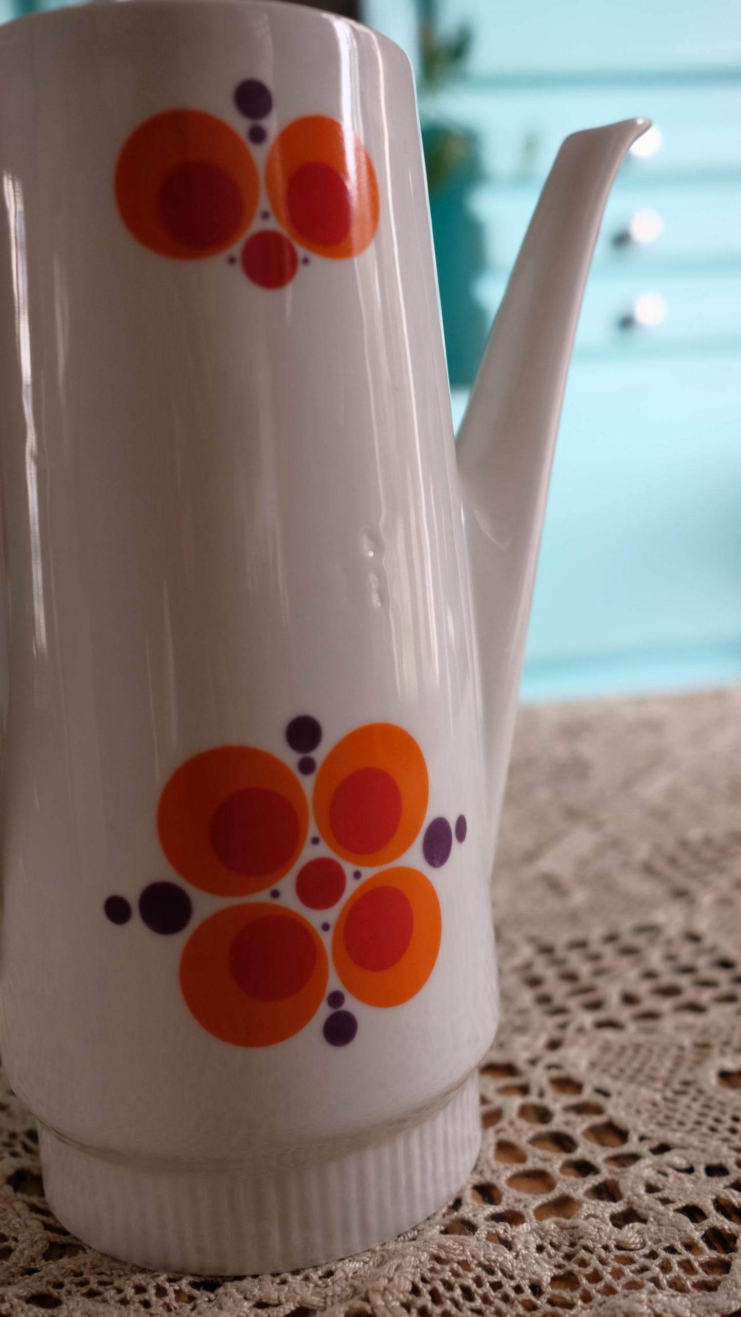 Cafetière Colditz Porcelan vintage style années 60 fabriquée en Allemagne de l'est