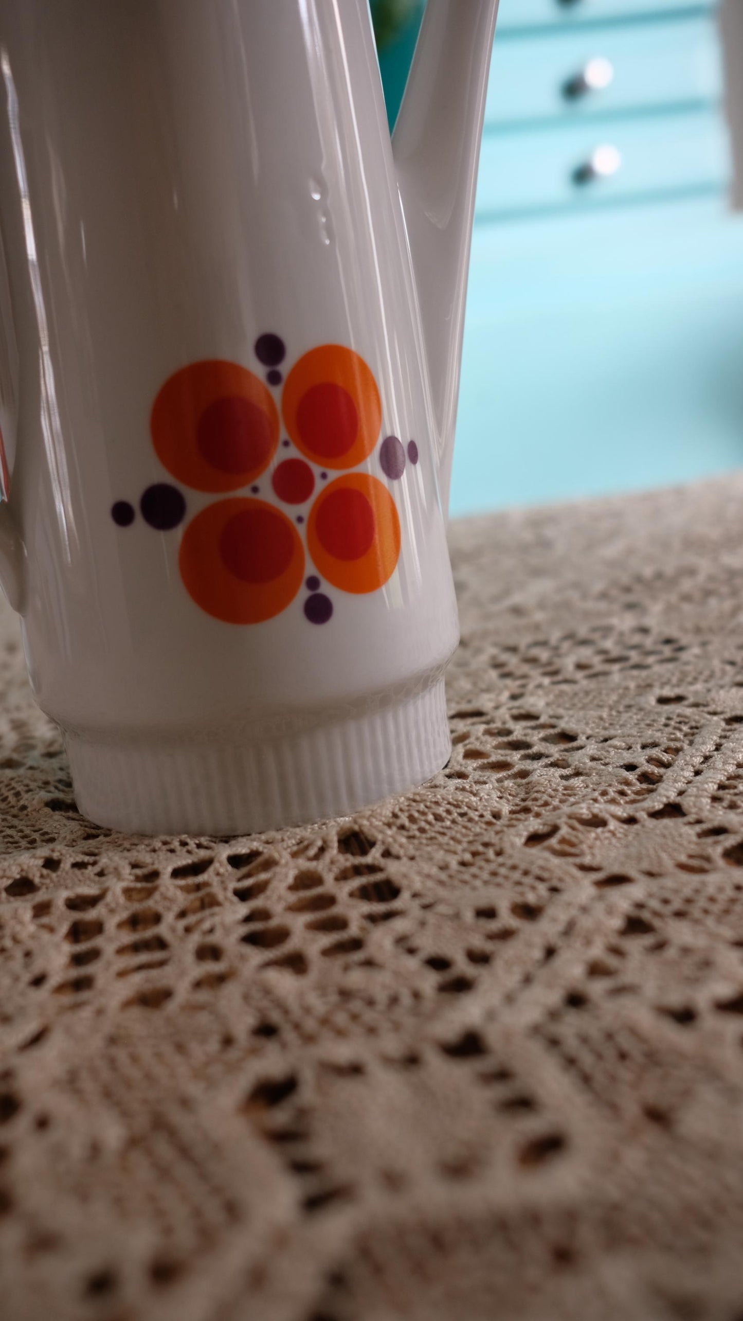 Cafetière Colditz Porcelan vintage style années 60 fabriquée en Allemagne de l'est