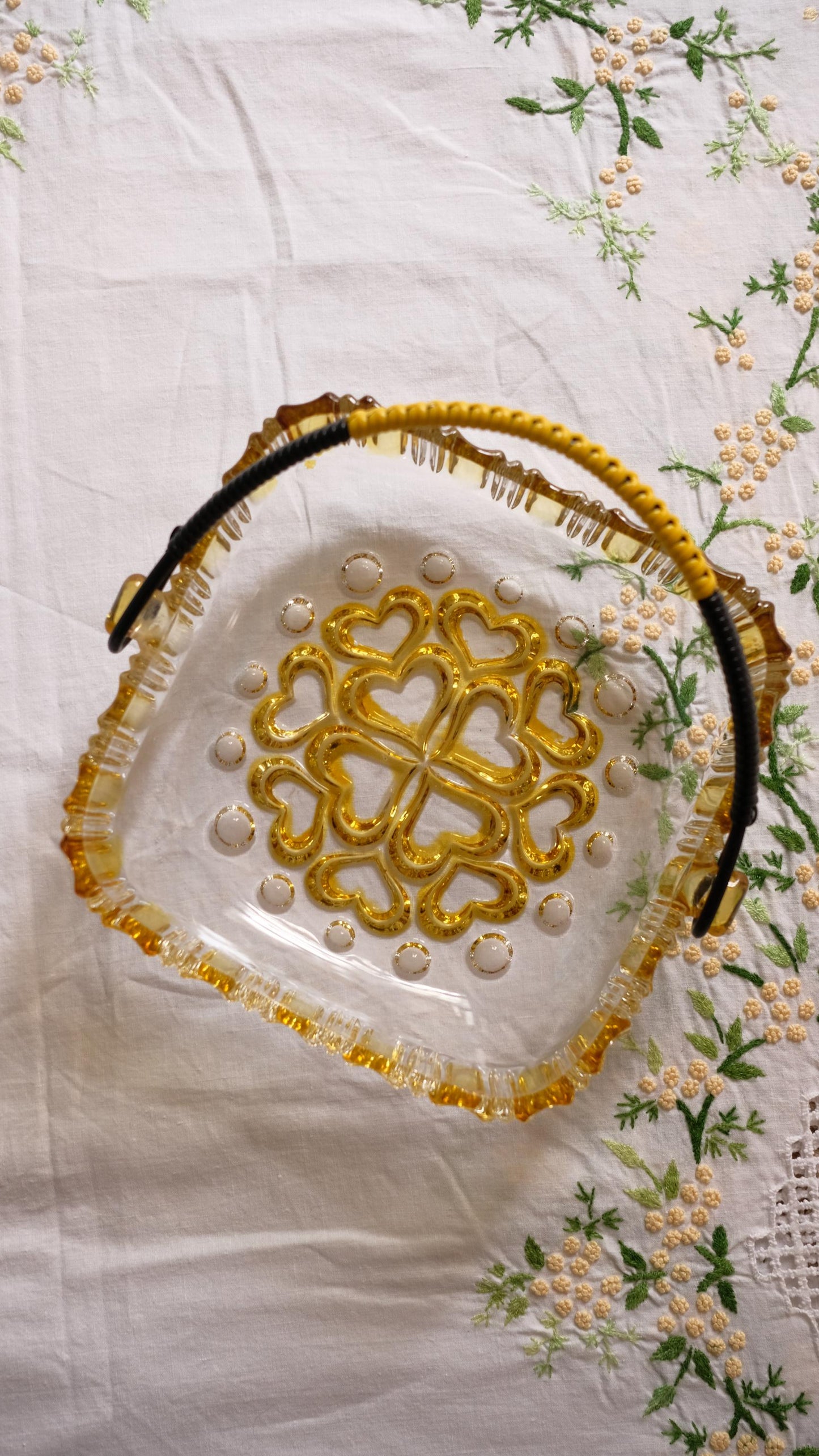 Panier/ cendrier en verre vintage années 50/60