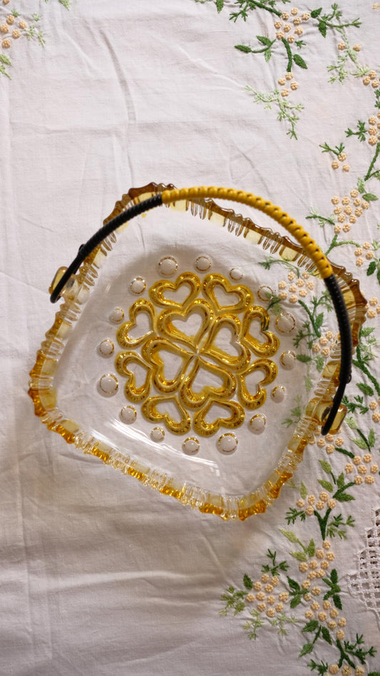 Panier/ cendrier en verre vintage années 50/60