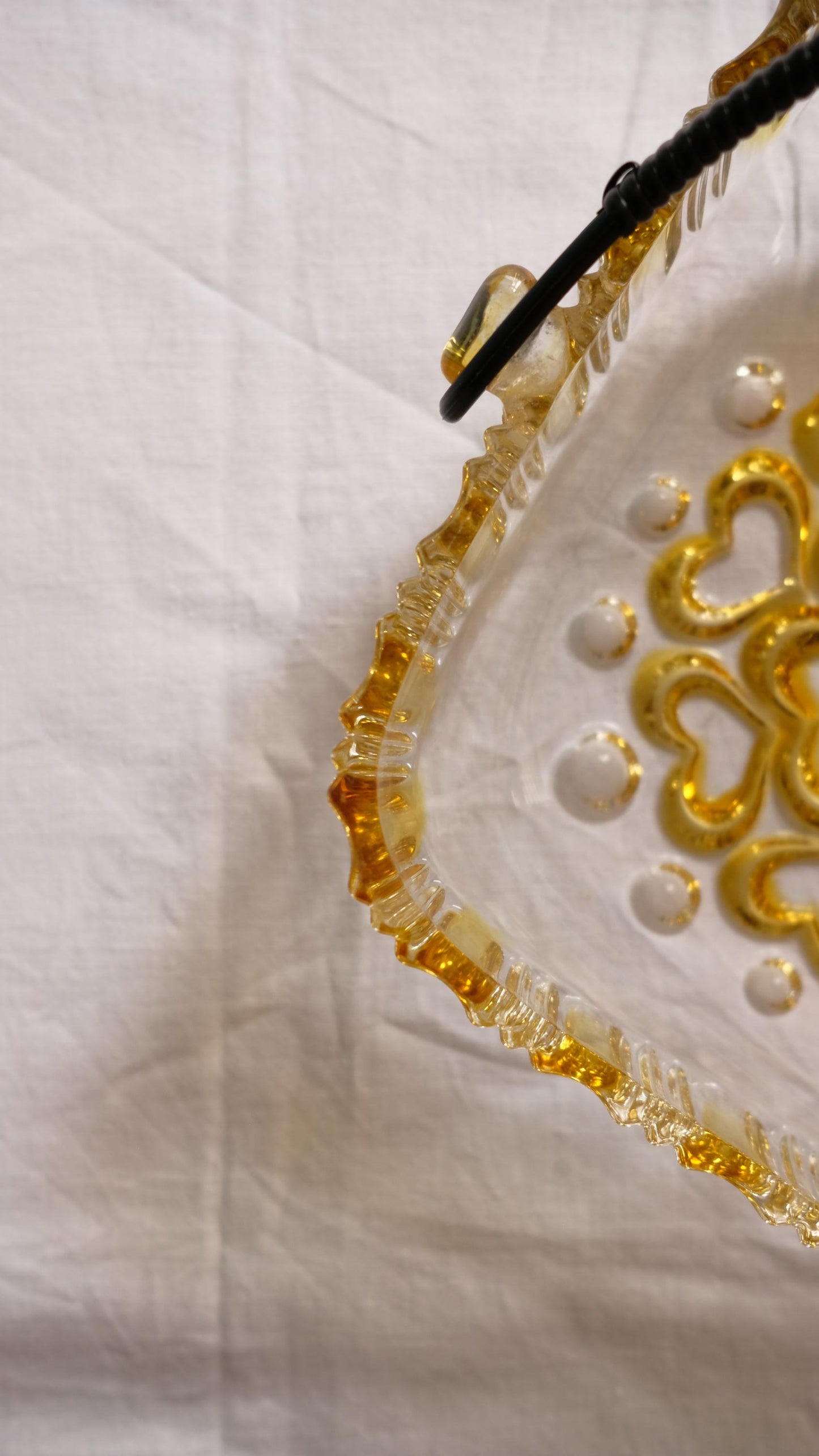 Panier/ cendrier en verre vintage années 50/60