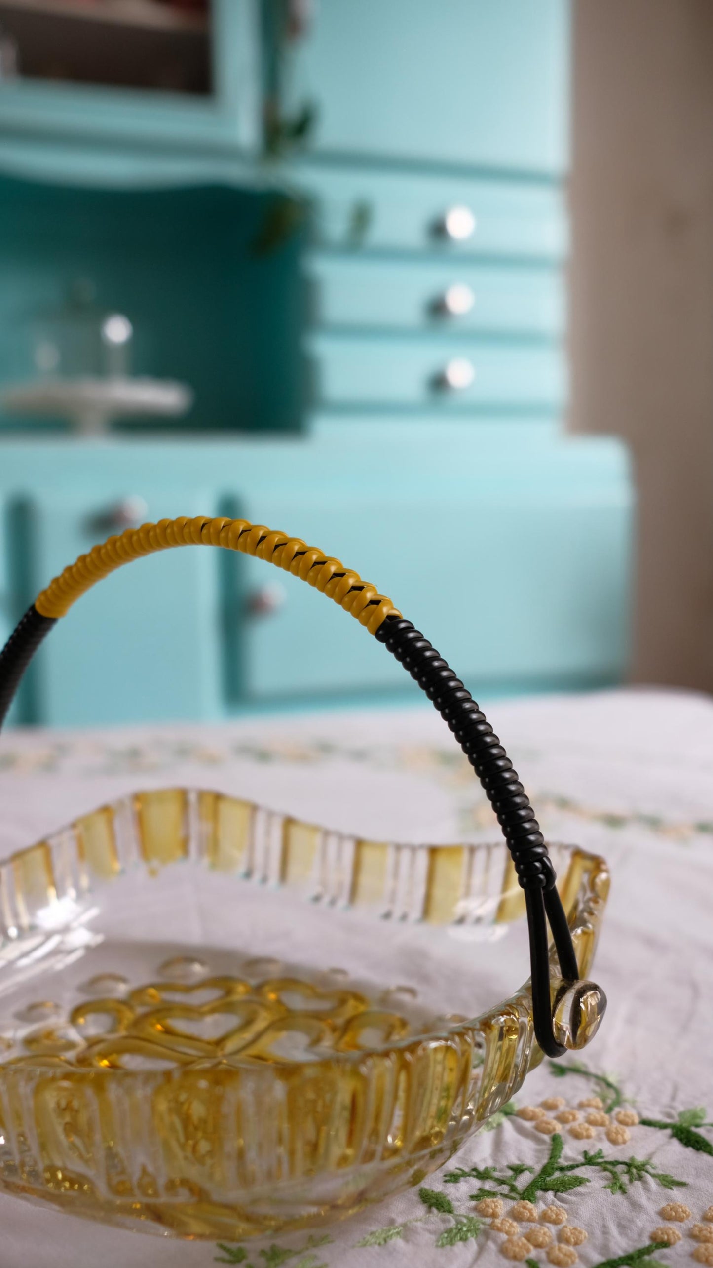 Panier/ cendrier en verre vintage années 50/60