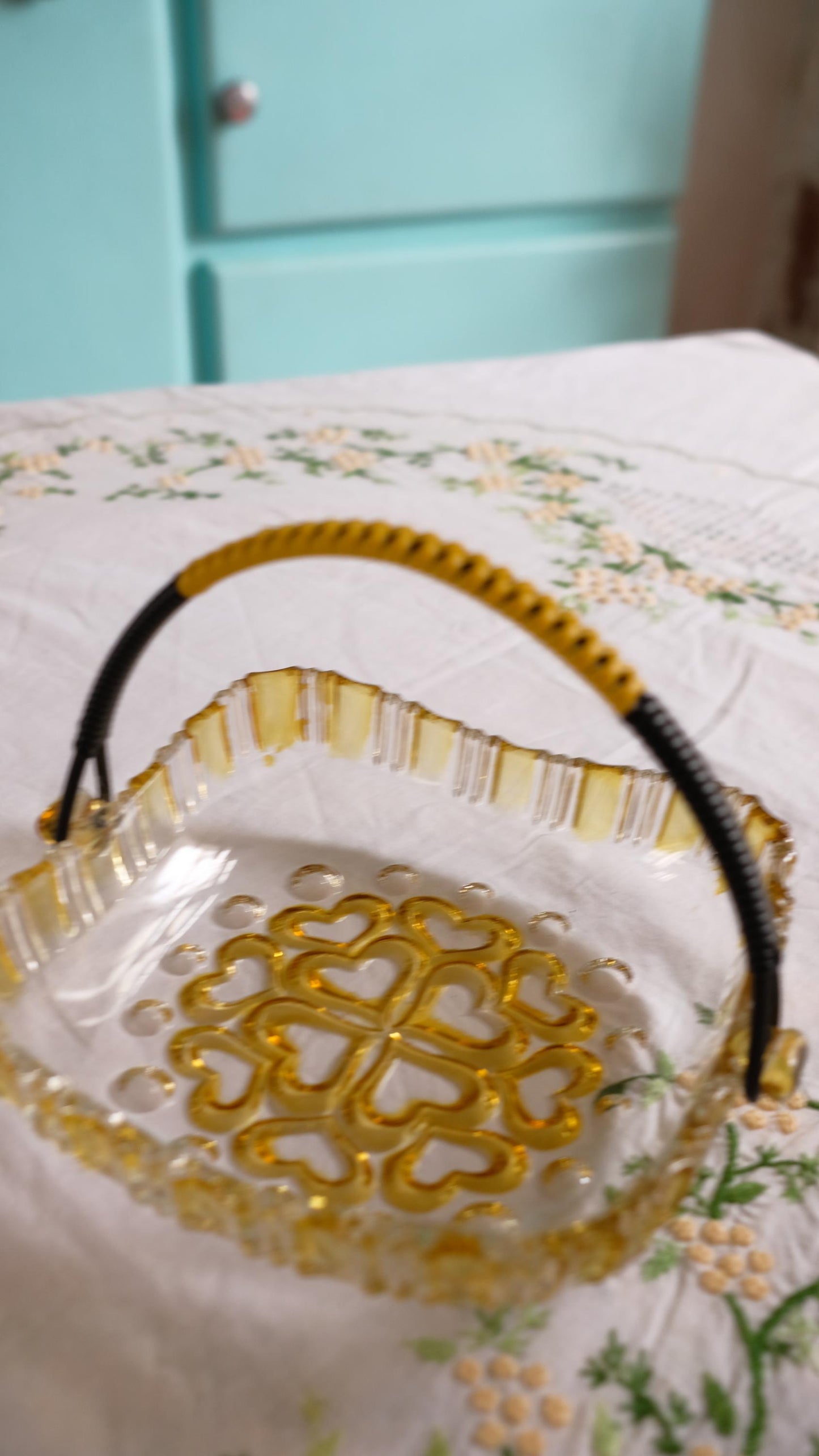 Panier/ cendrier en verre vintage années 50/60