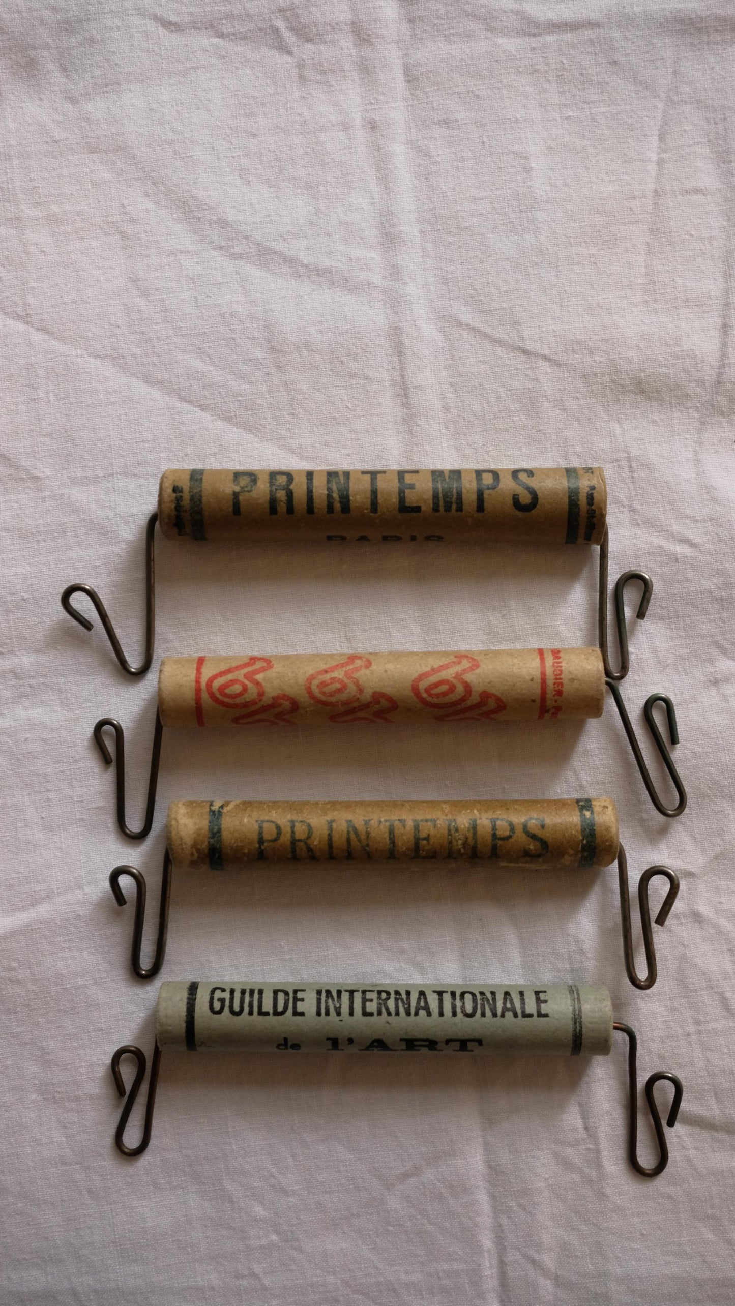 Lot de 4 Poignées de sac publicitaires vintage