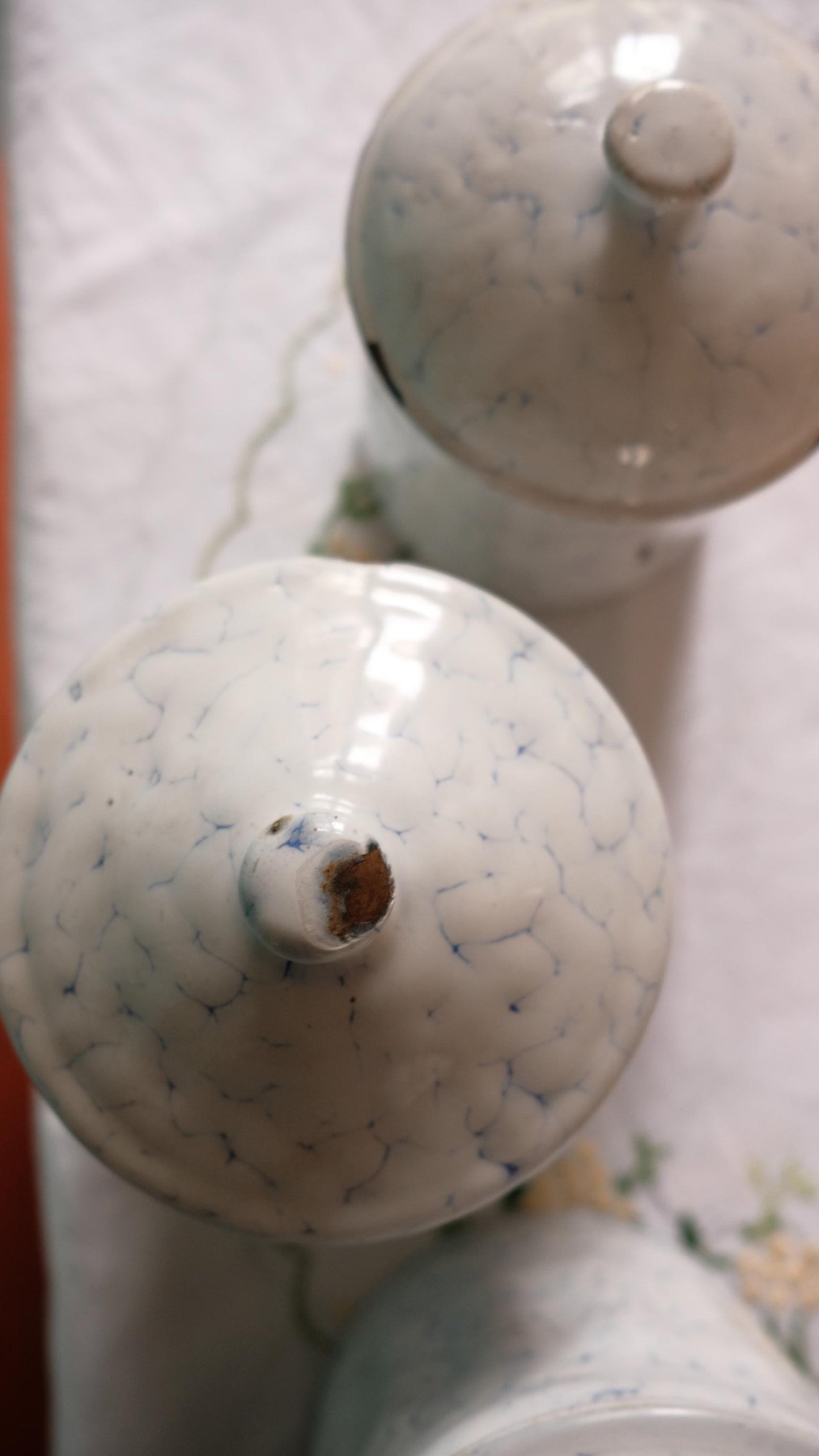 Lots de 3 pots de stockage vintage en tôle émaillée
