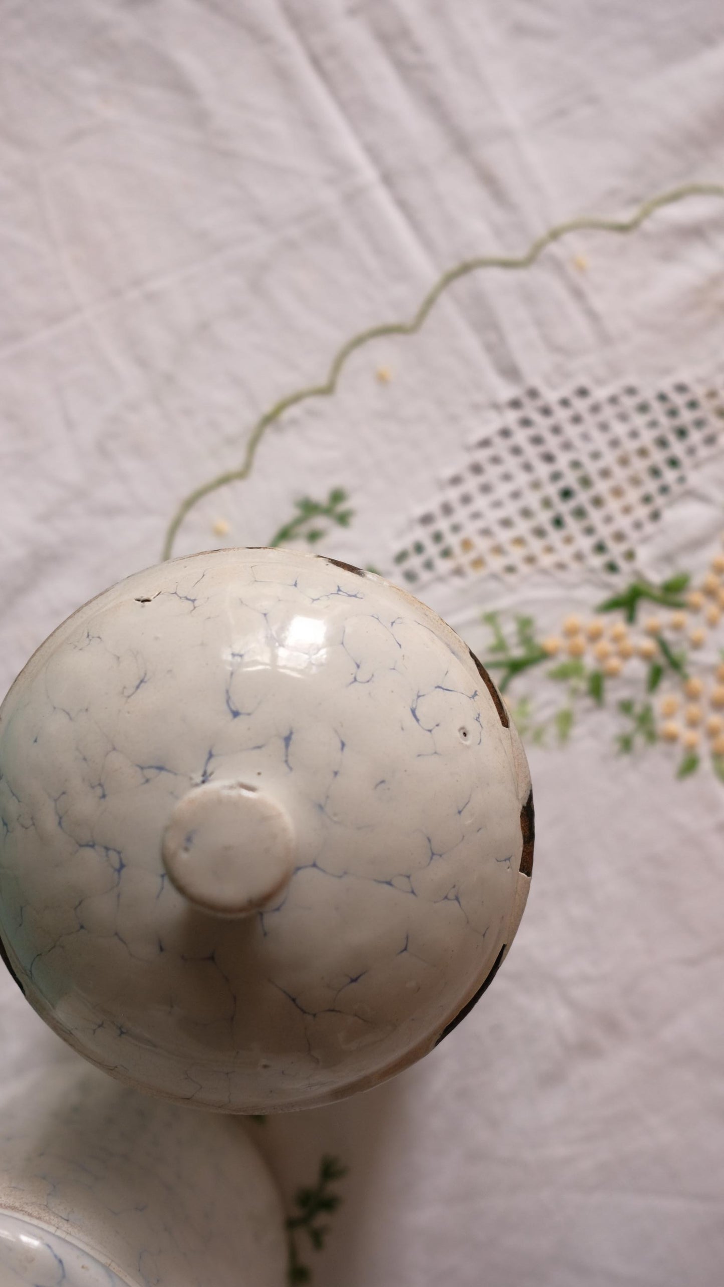 Lots de 3 pots de stockage vintage en tôle émaillée