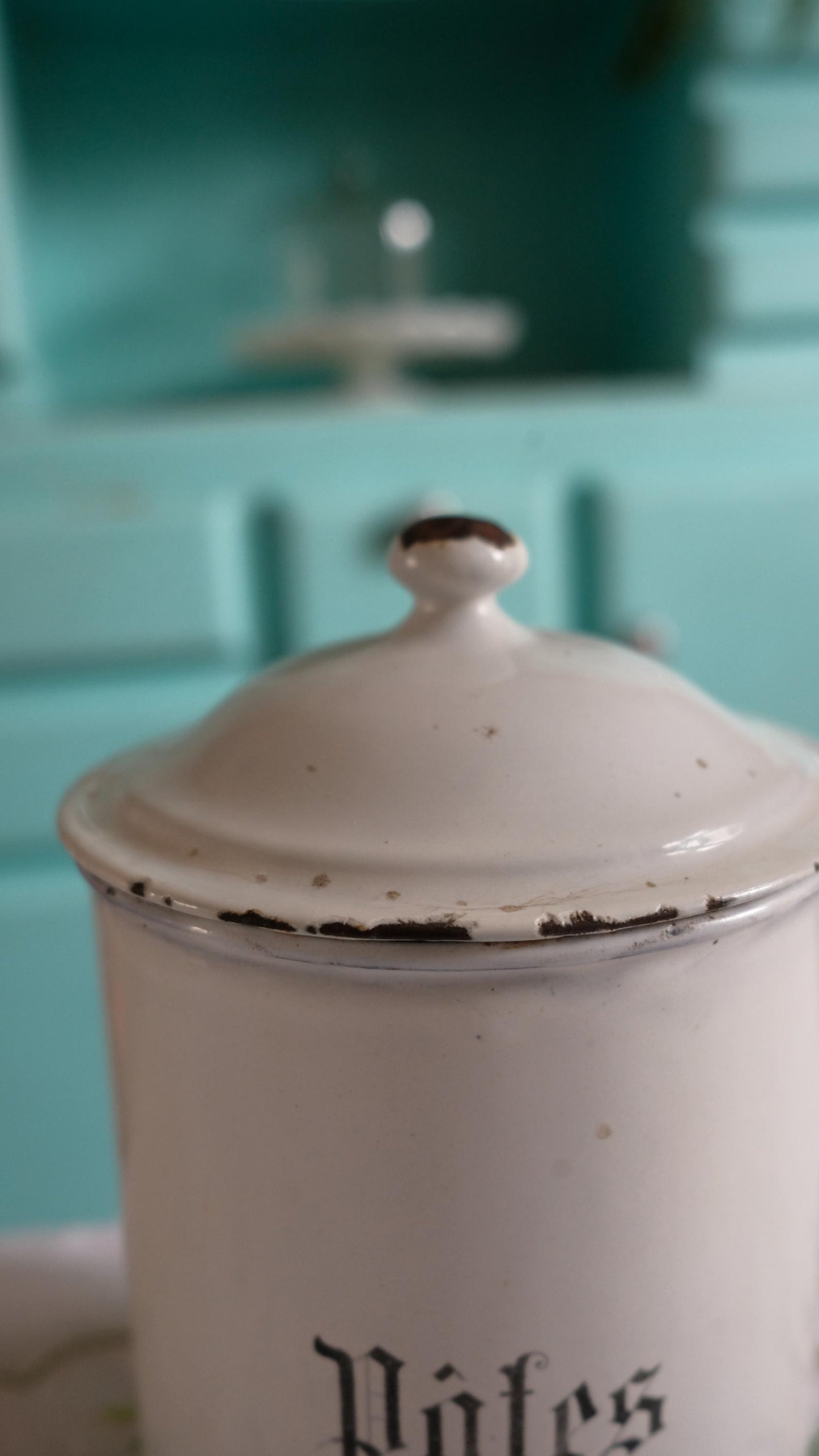 Pot pâtes vintage en tôle émaillée