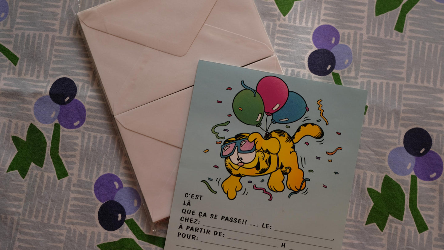 Carnet d'invitation Garfield vintage