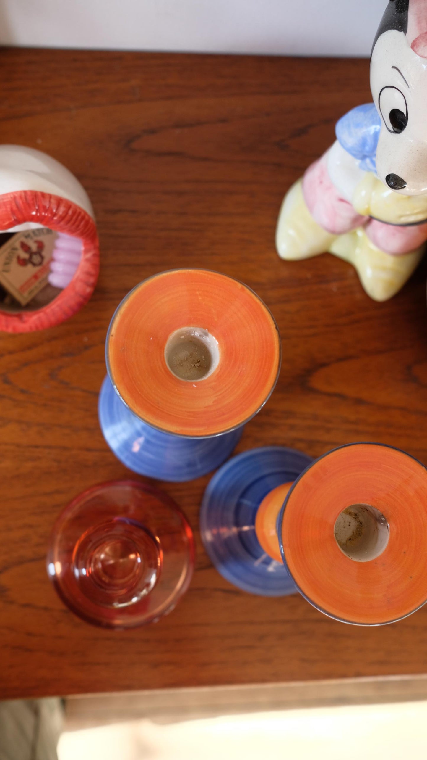 Lot de trois bougeoirs vintage style années 90