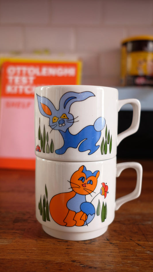 Lot de deux mugs vintage  70's toscana