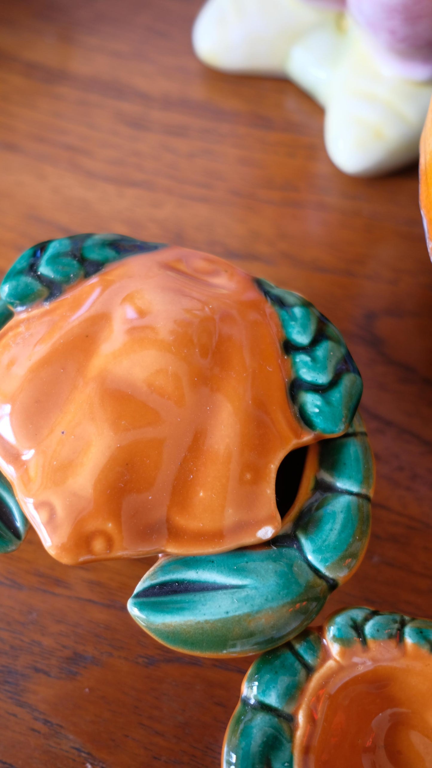 Boites vintage en céramique en forme de crabes