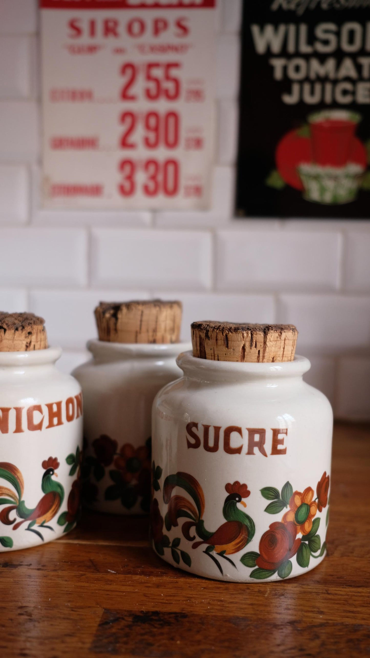 Lot de trois pot de stockage LML vintage en grès style Digoin