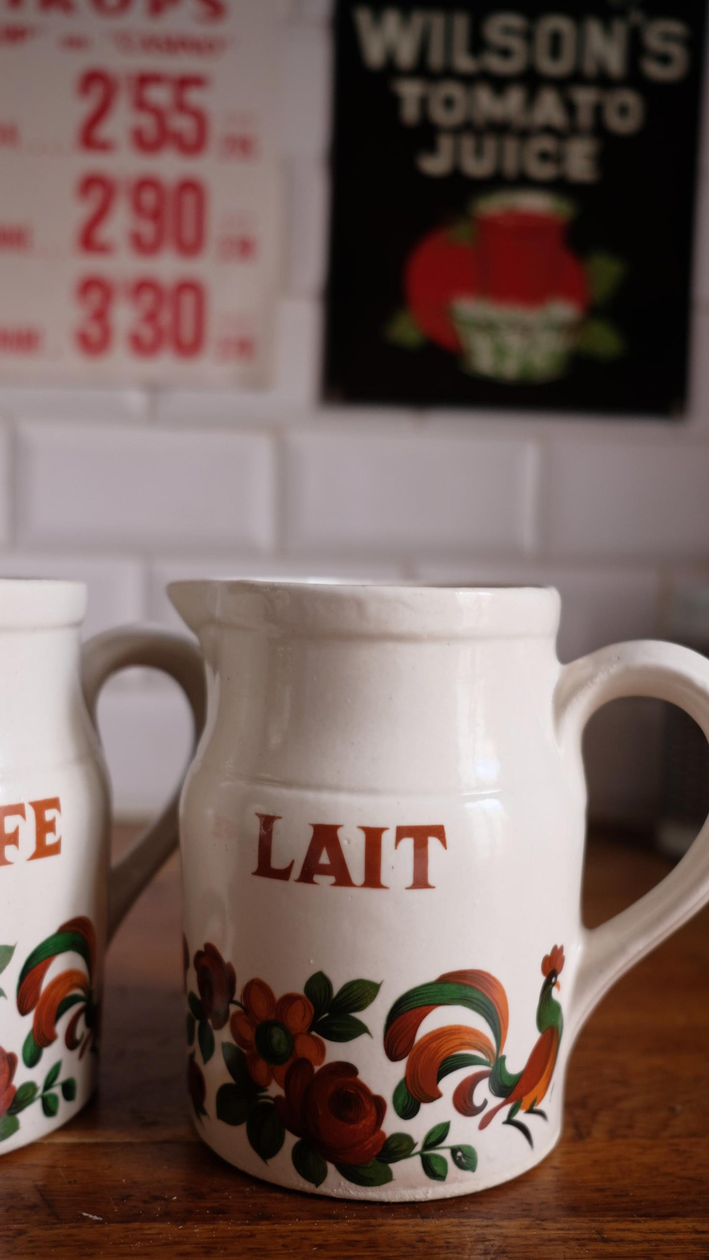 Lot de deux Pichets vintage en grès Digoin