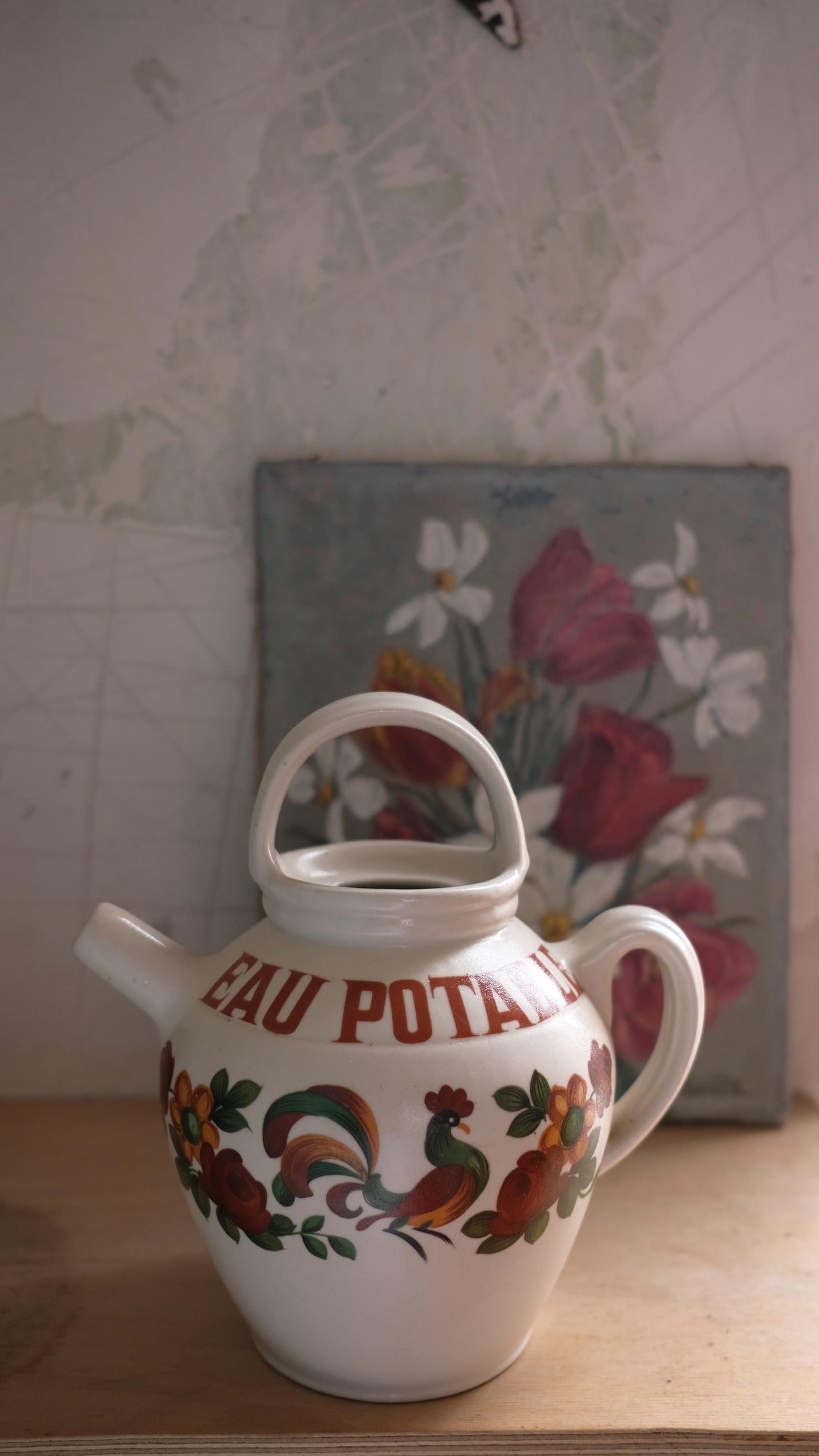 Pichet vintage en grès Digoin "eau de source"