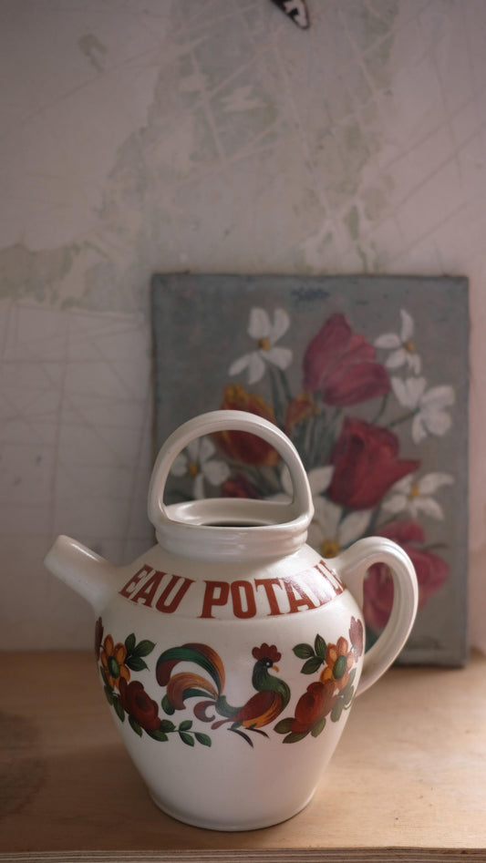Pichet vintage en grès Digoin "eau de source"