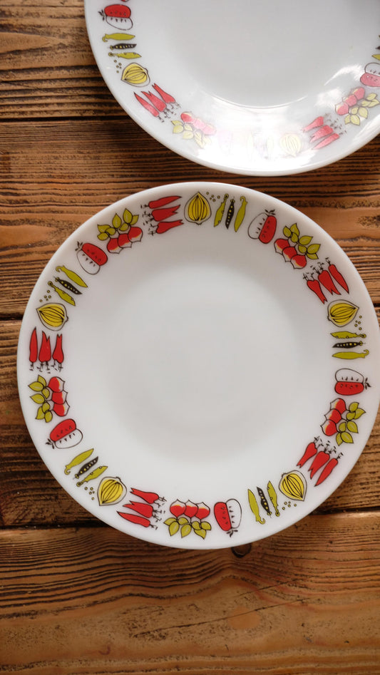 Lot de deux grandes assiettes Jaj Pyrex made in England